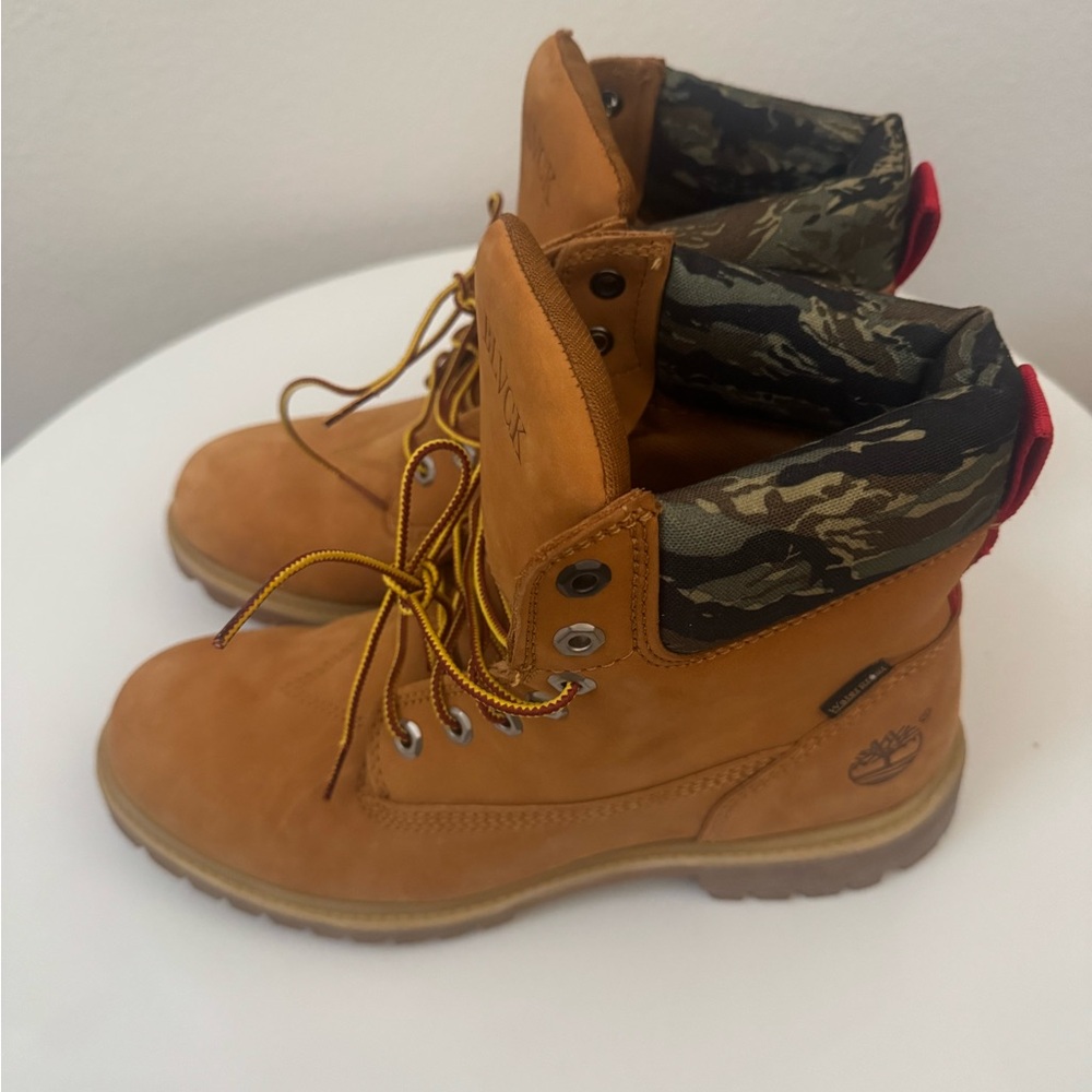 Timberland Brown Boots with Camouflage Detail (BLACK SCALE COLLAB)